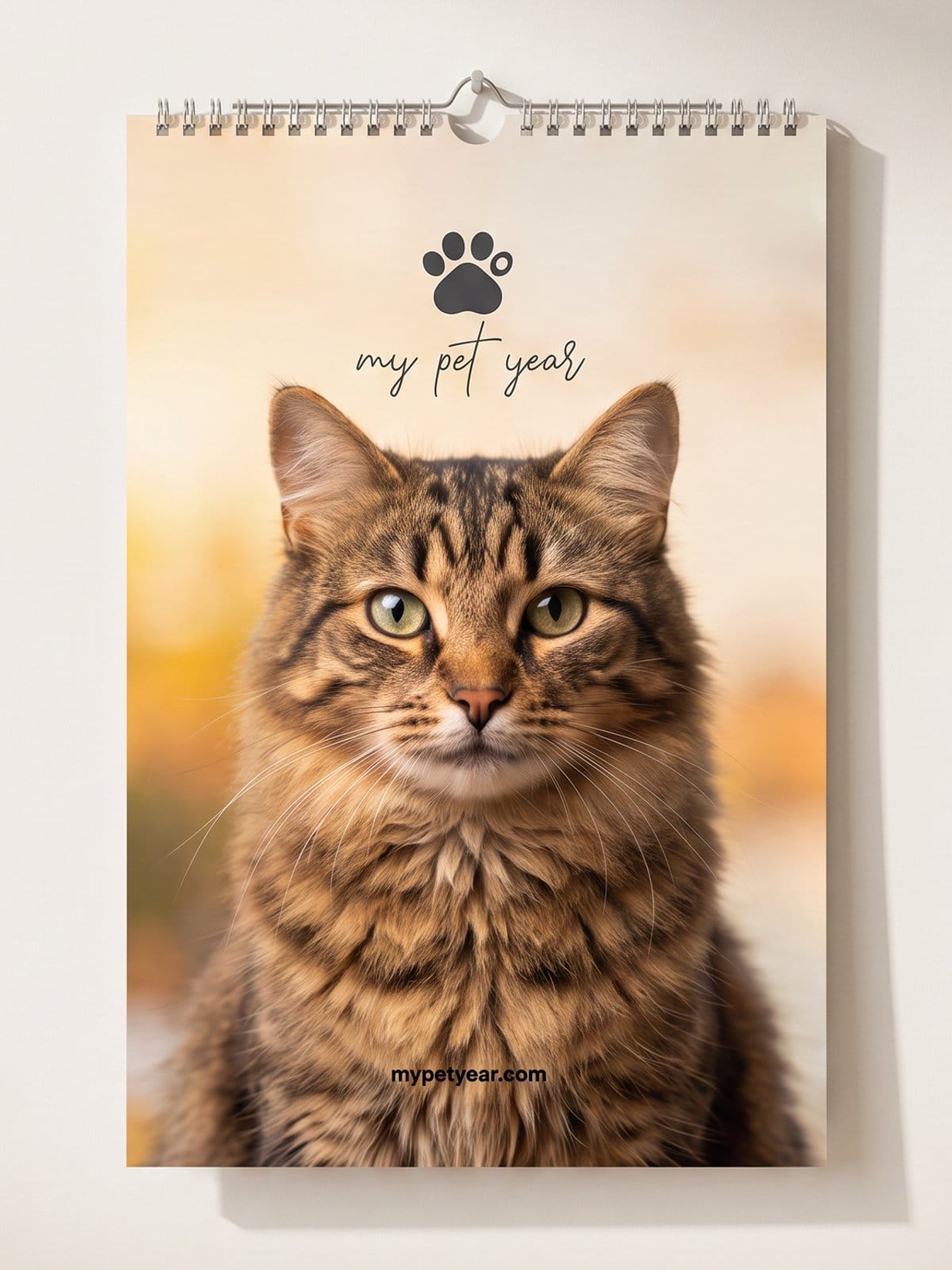 A personalized pet calendar cover