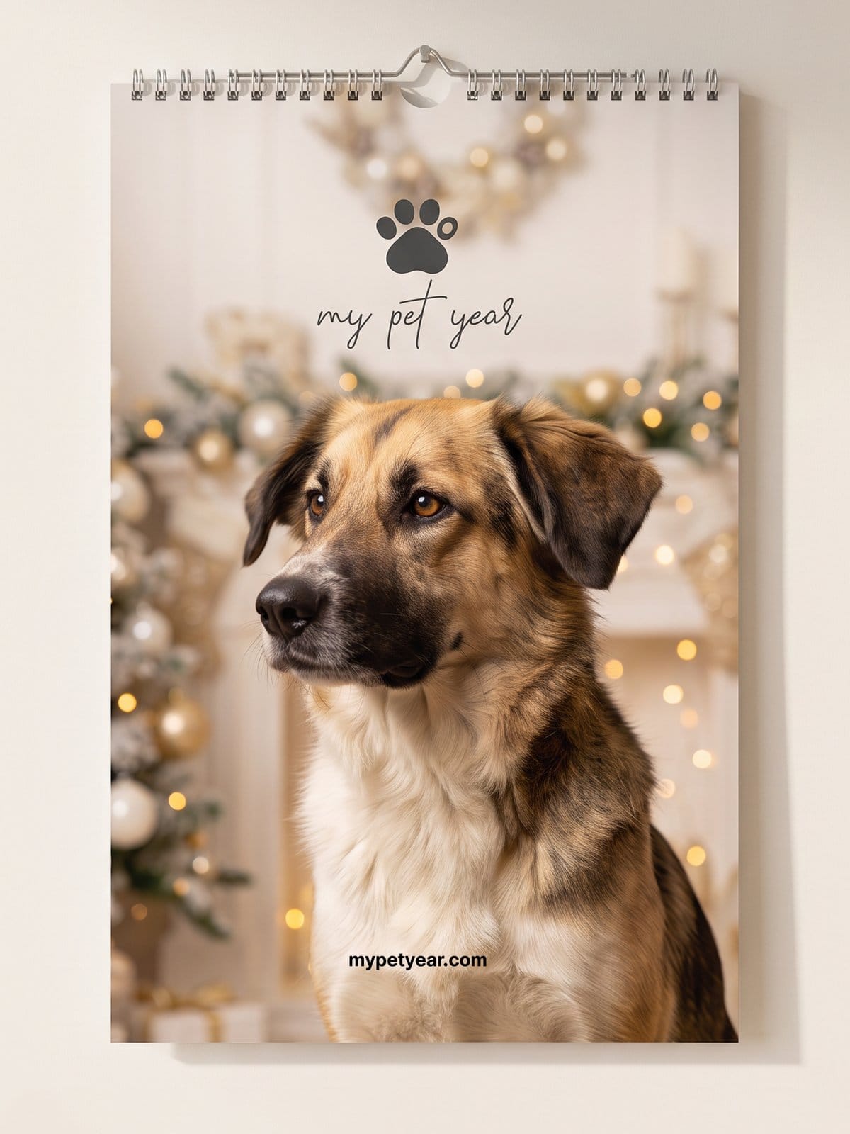 A personalized pet calendar cover