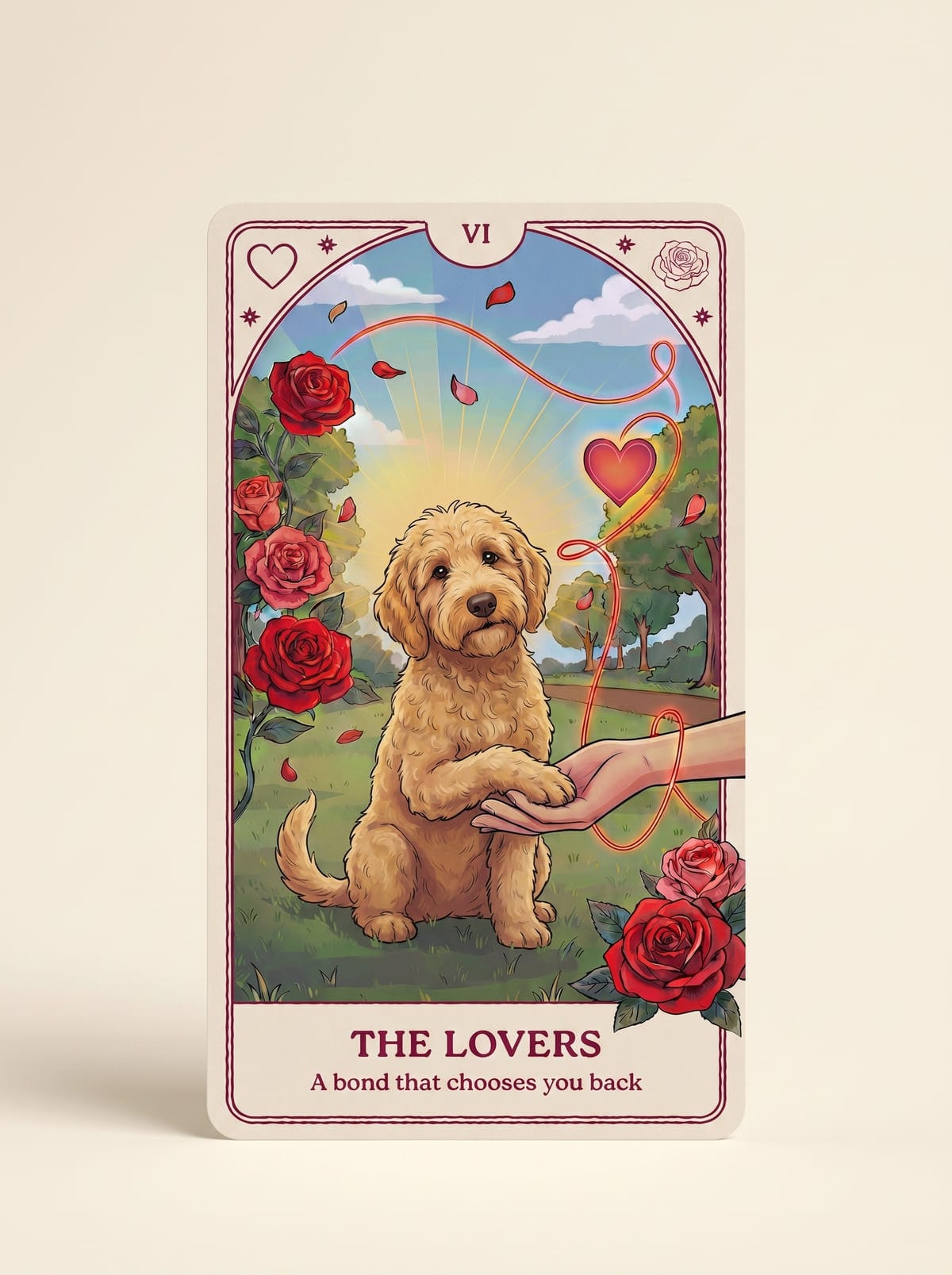 The Lovers pet tarot poster